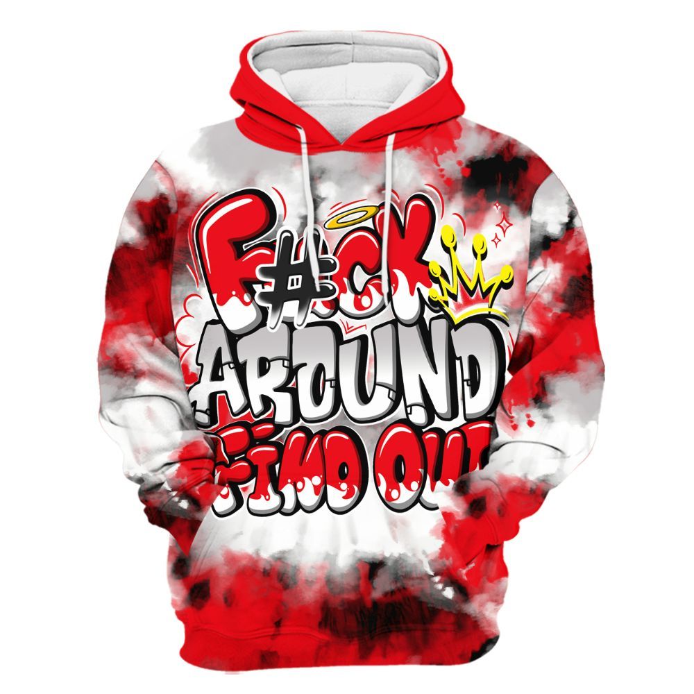Hoodie To Match Air Max 1 Low Poly - Tie Dye FK Around Find Out All Over Print
