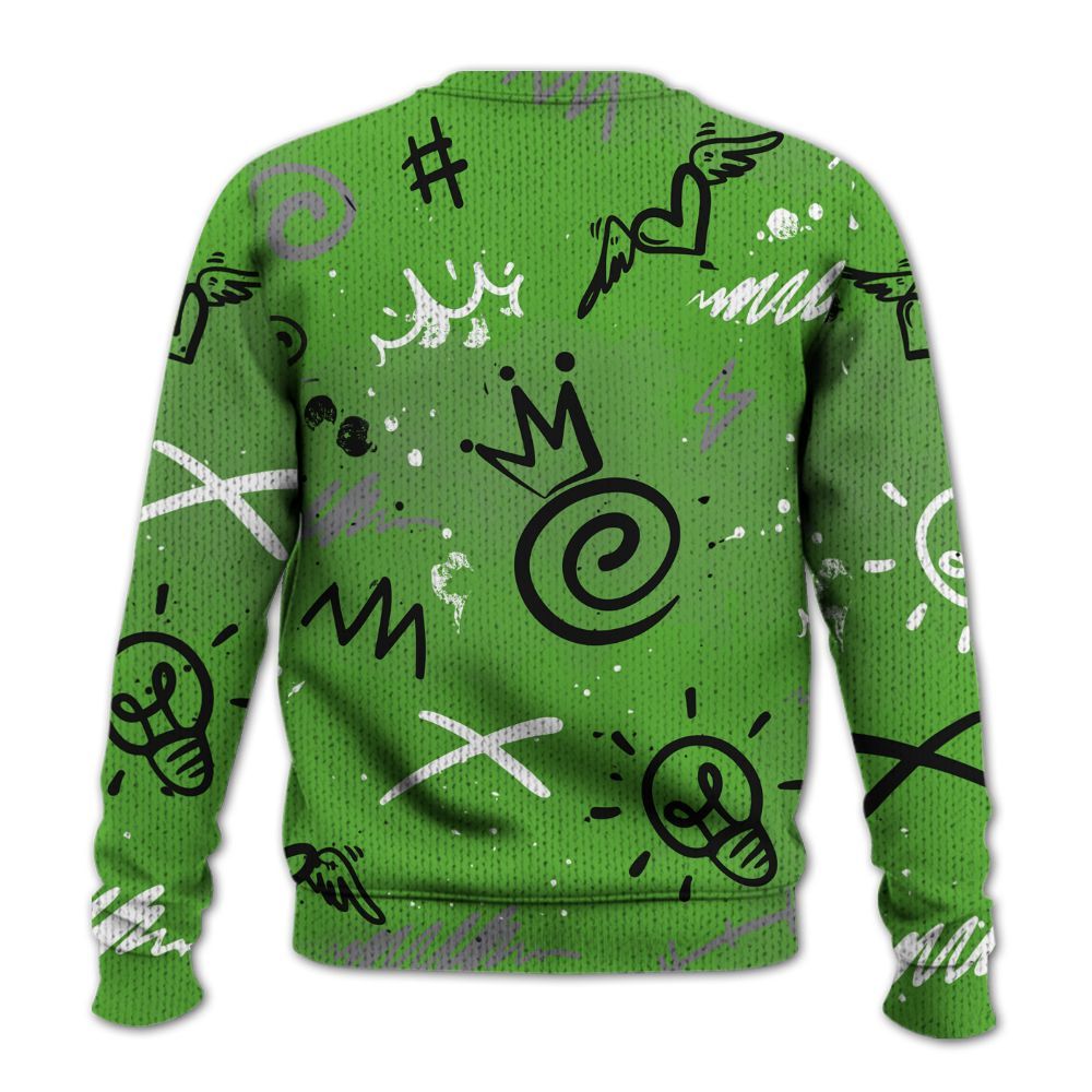 Knitted Sweater To Match Retro Green Bean 5s - Drip Been Di2ferent