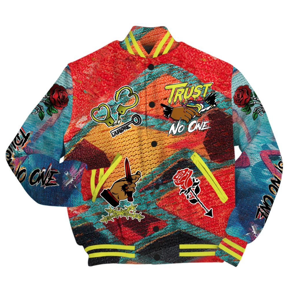 Varsity Jacket To Match Kobe 8 What The - Trust No One Dripping All Over Print