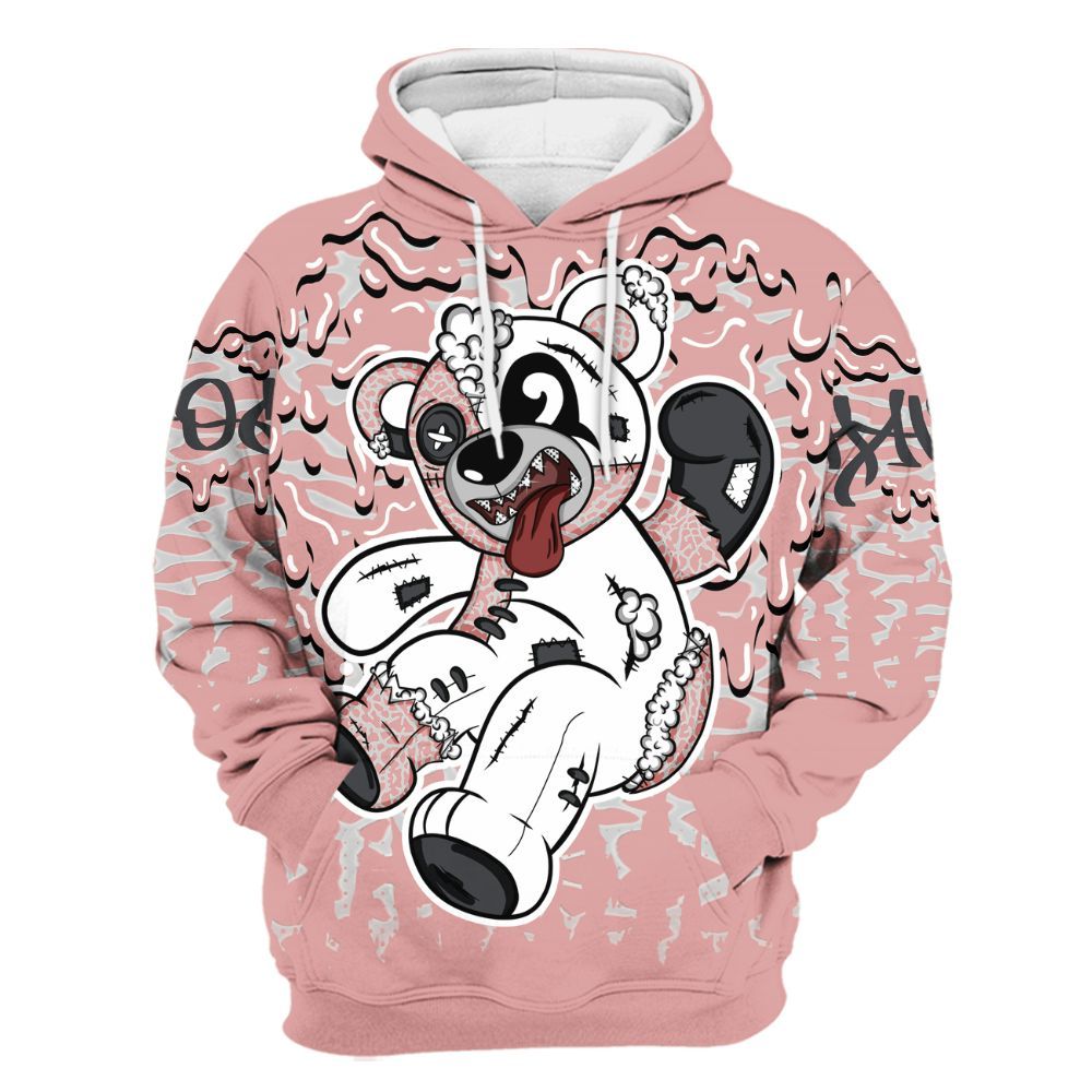 Hoodie To Match Red Stardust 3s - Havok Bear Dripping All Over Print