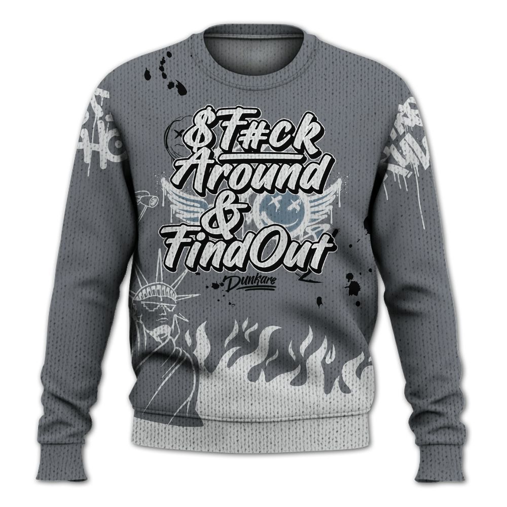Knitted Sweater To Match Air Max DN Silver Bullet - Graphic Fck Around Find Out