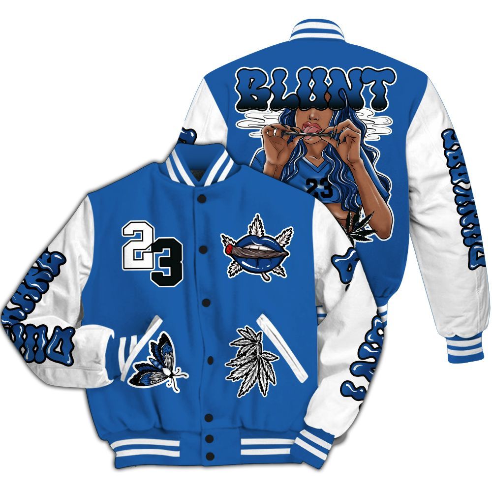 Varsity Jacket To Match Brave Blue 13s - Bluntz Unique All Over Print