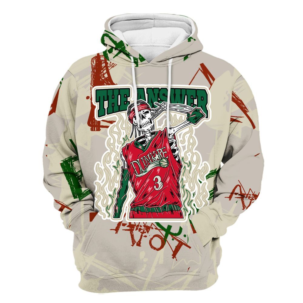 Hoodie To Match El Grito 5s - Allen Answer Skeleton Messyz All Over Print