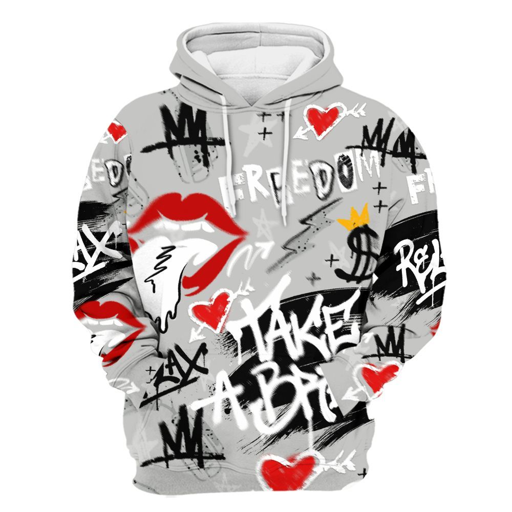 Hoodie To Match Retro White Oreo 4s - Take Break Freedom Graffiti Streetwear All Over Print