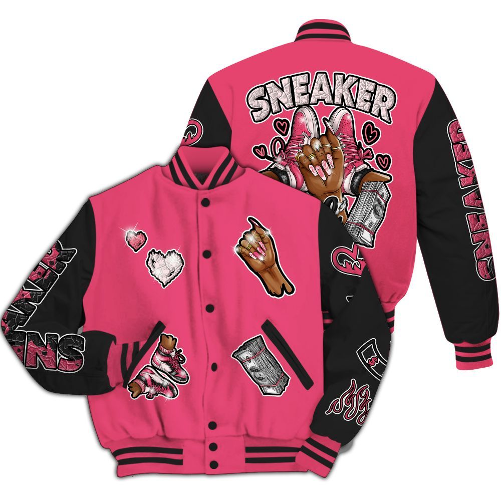Varsity Jacket To Match A'One Hyper Pink - Sneakerz Girlz All Over Print