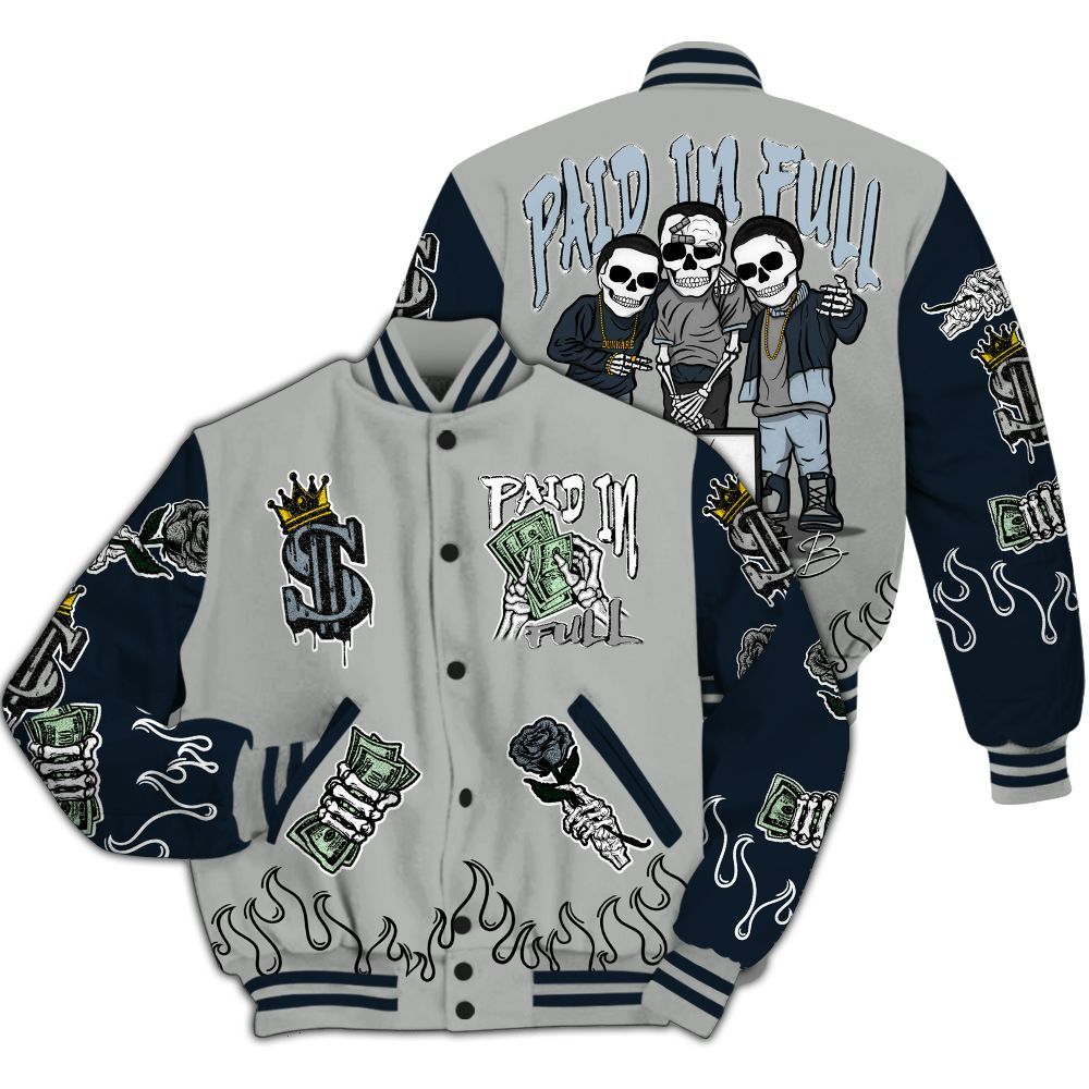 Varsity Jacket To Match Retro Georgetown 6s - Fire Everybody Paid In All Over Print