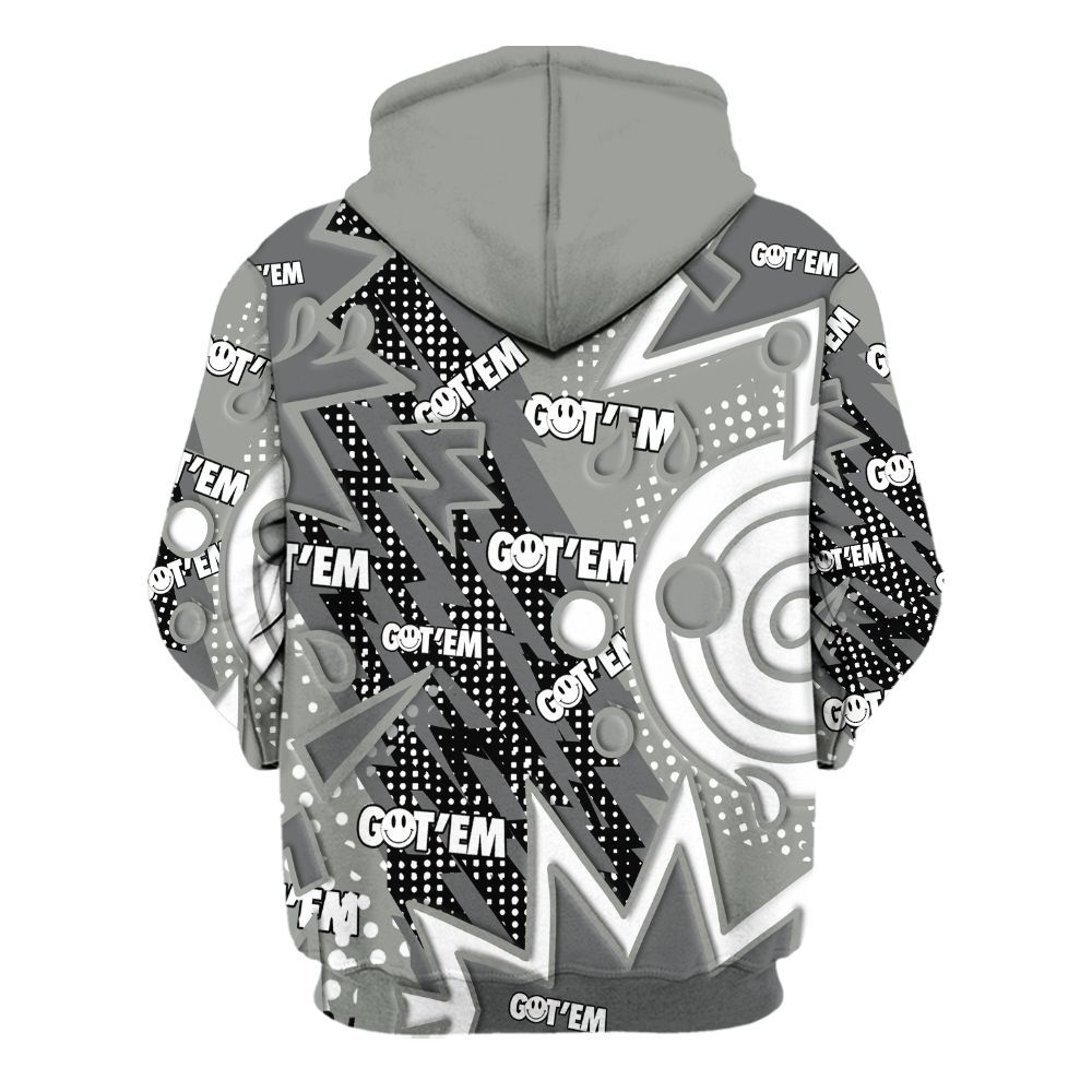 Hoodie To Match Paris Cement Grey 4s Varsity Jacket, Retro Vintage 90s All Over Print