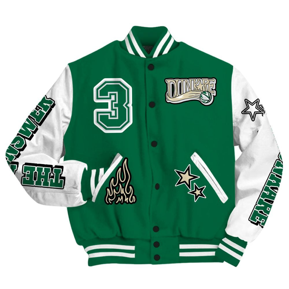 Varsity Jacket To Match Pine Green 4s - Allen Answer Skeleton All Over Print