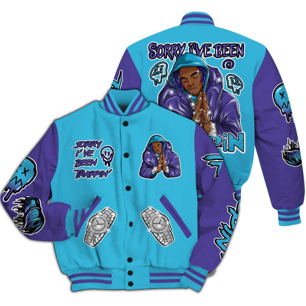 Varsity Jacket To Match Retro Aqua 6s - Trappin' Unique All Over Print