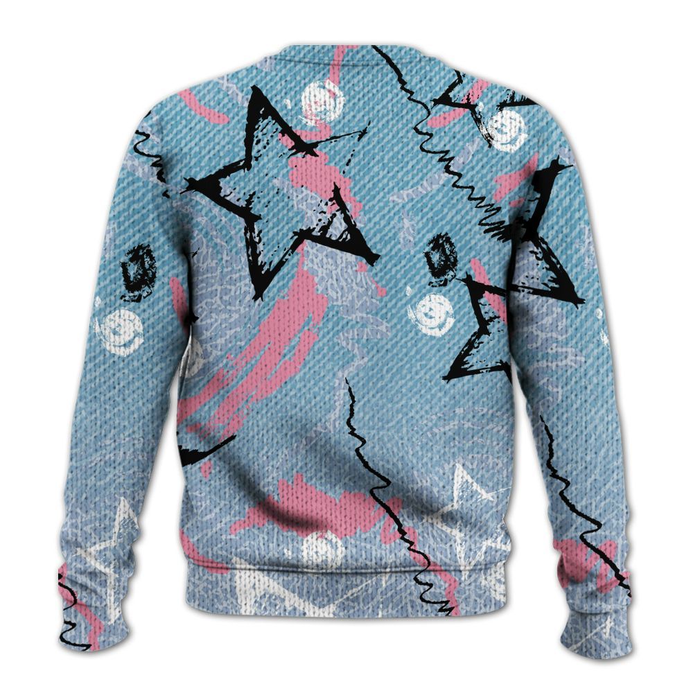 Sweater To Match Denim Pink Glow 3s - Grind Shine Later Drip Graphic