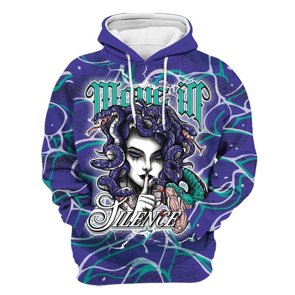 Hoodie To Match Retro Grape 5s - Girl Move In Silence All Over Print