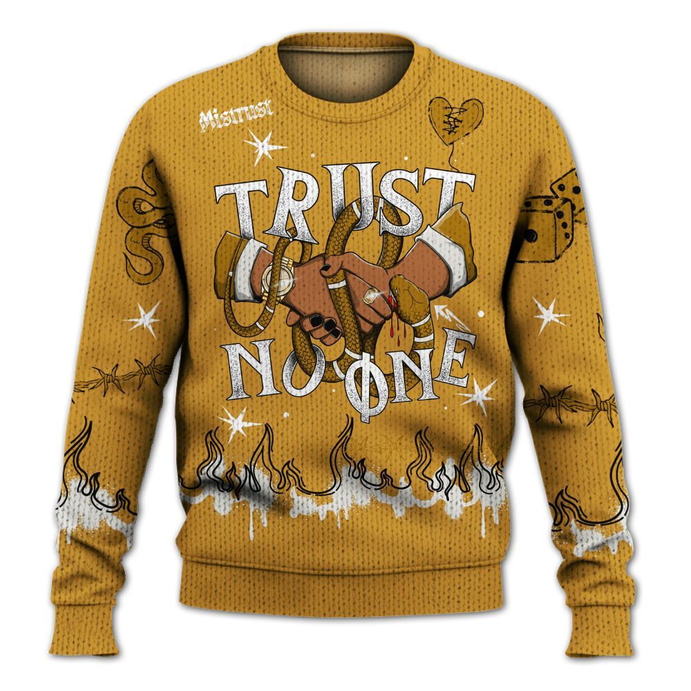 Knitted Sweater To Match Dunk Low Wheat Pale Ivory - Trust No One Snake-Bite Doodle Crayon