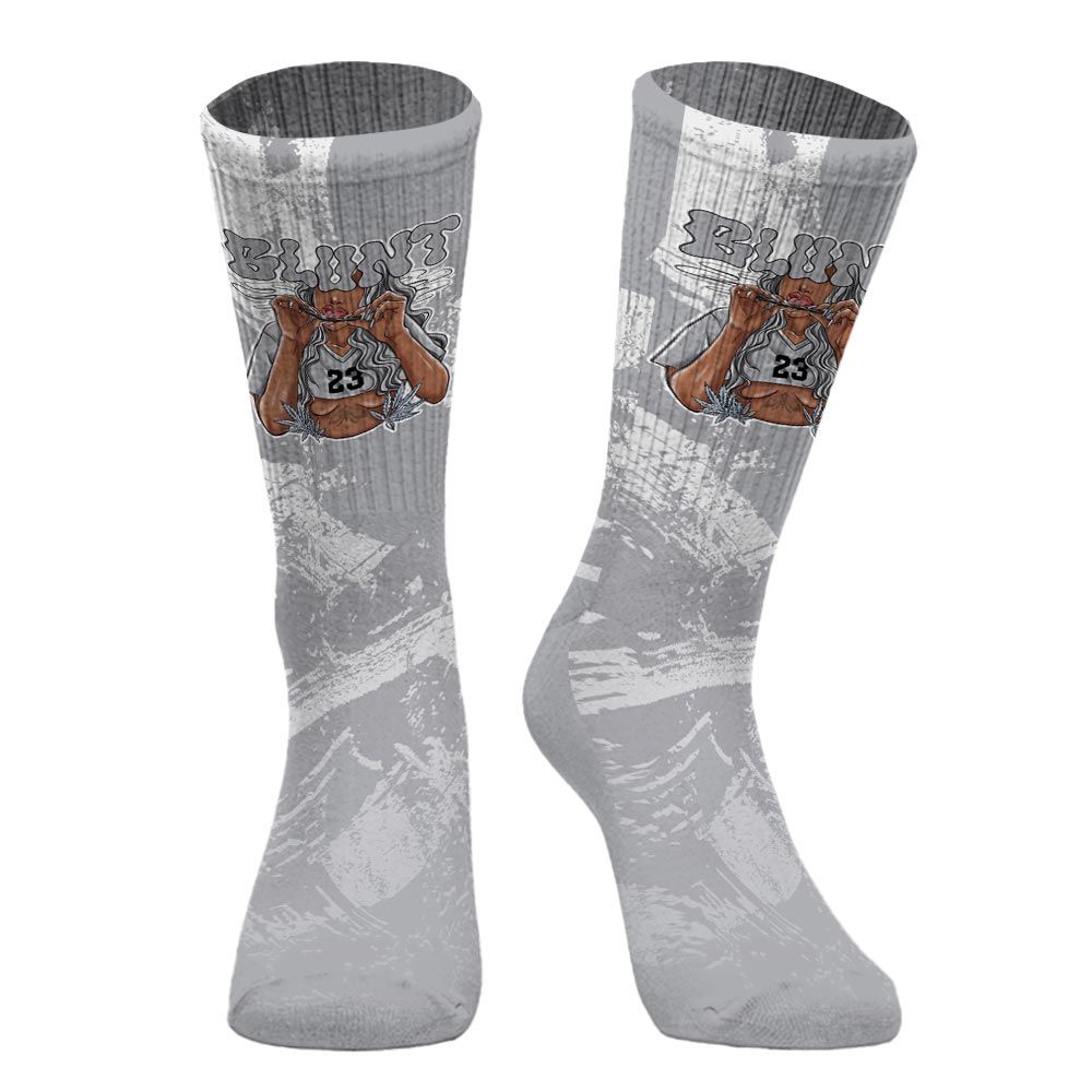 Sock To Match Low OG Wolf Grey 1s - Bluntz Unique Circle Splash