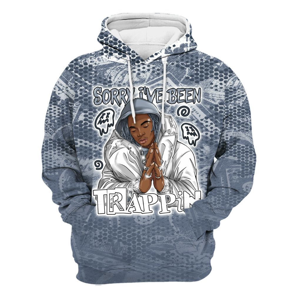 Hoodie To Match Low Diffused Blue 11s - Trappin' Banknote All Over Print