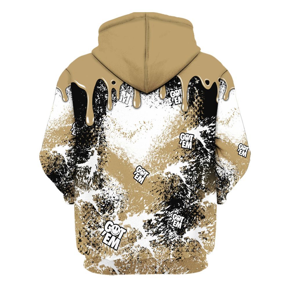 Hoodie To Match High OG Black Metallic Gold 1s - Dripping 23 Drip All Over Print