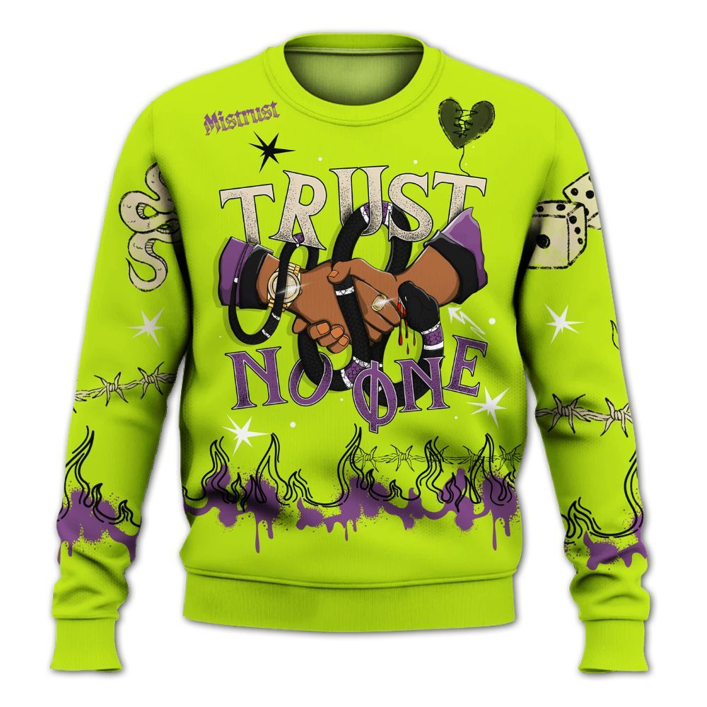 Sweatshirt To Match GS Black Barely Volt 11s - Trust No One Snake-Bite Doodle Crayon All Over Print