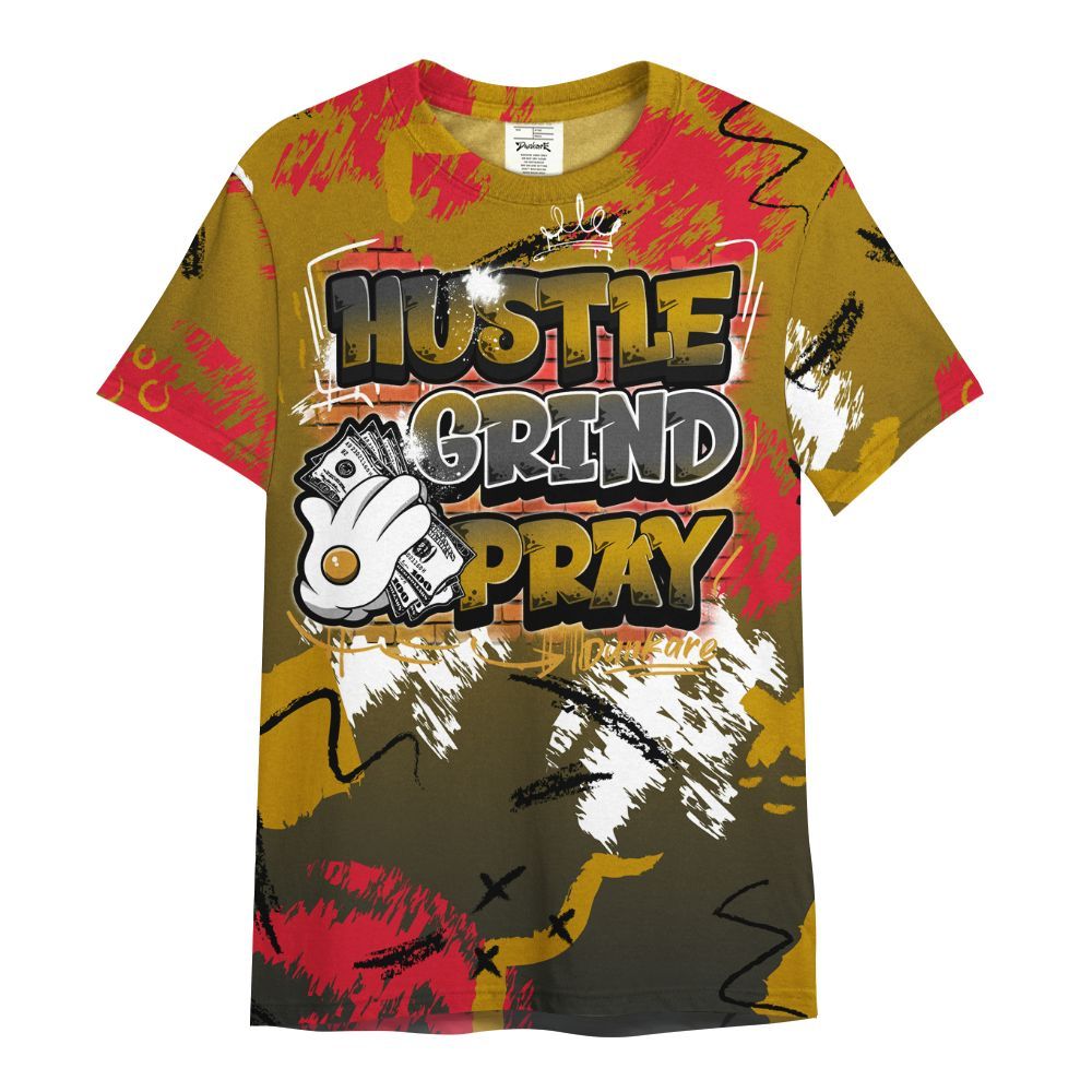 Shirt To Match Ja 3 Raptor - Hustle Grind Pray Graphic Street Style All Over Print