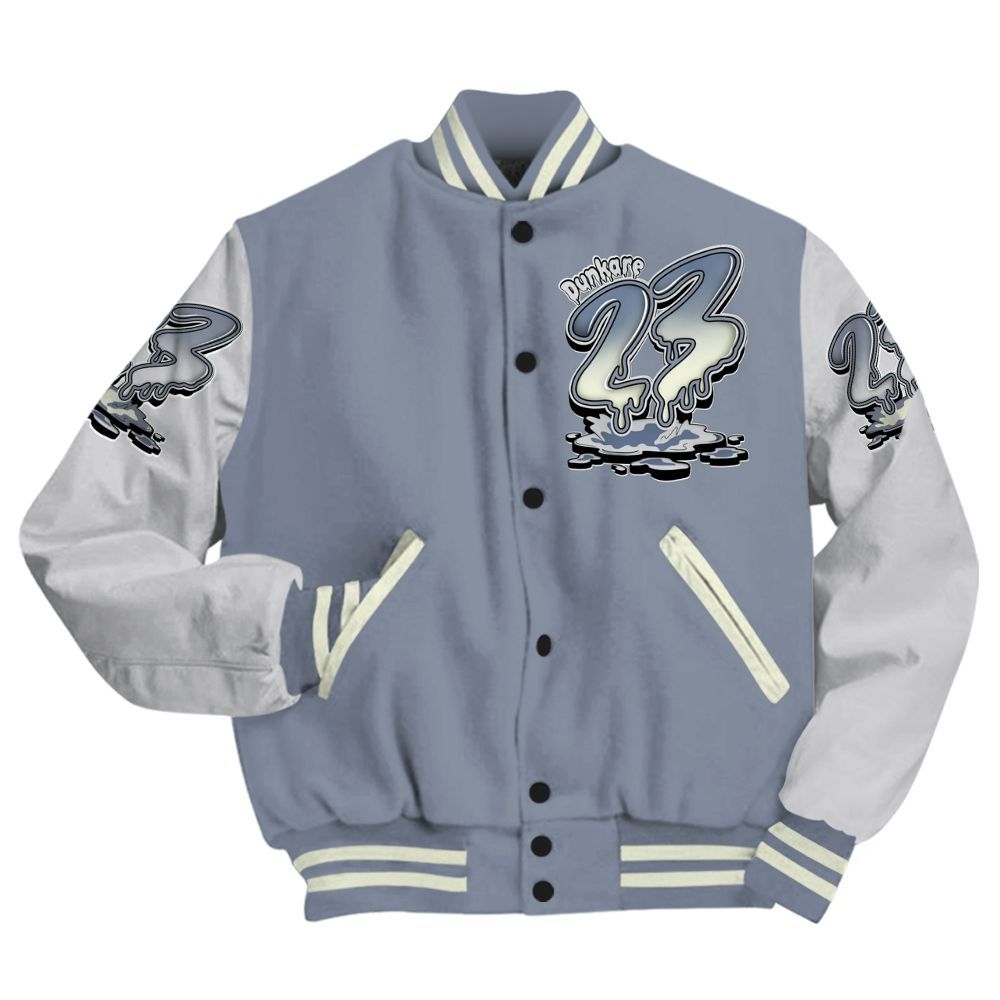 Varsity Jacket To Match Retro High OG Cool Grey 1s - Custom Name 23 Drip All Over Print