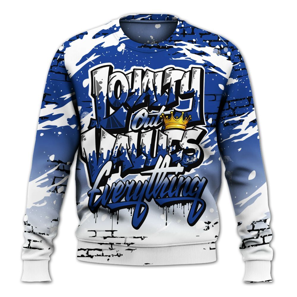 Sweatshirt To Match Air Foamposite One Royal - Values Of Loyalty Drip All Over Print