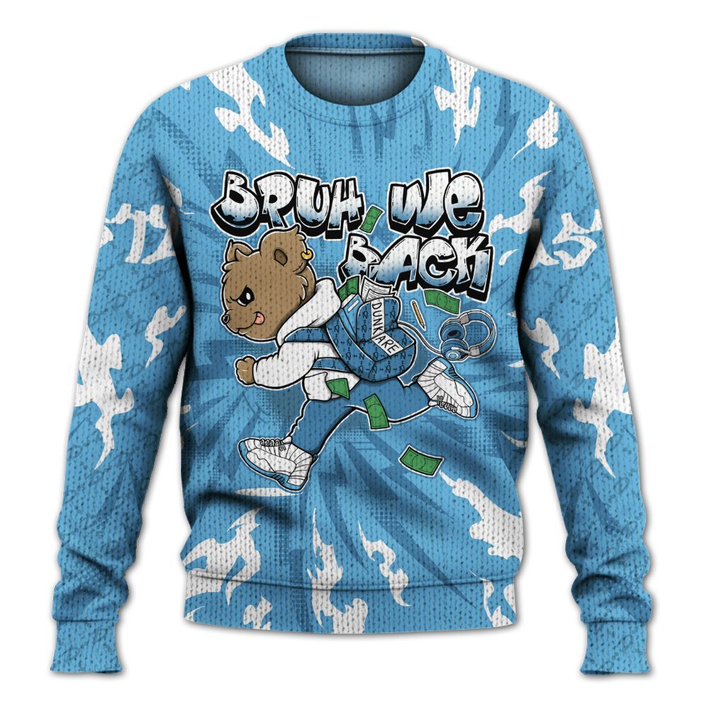 Sweater To Match Melo 12s - Bruh We Back Bear Graphic