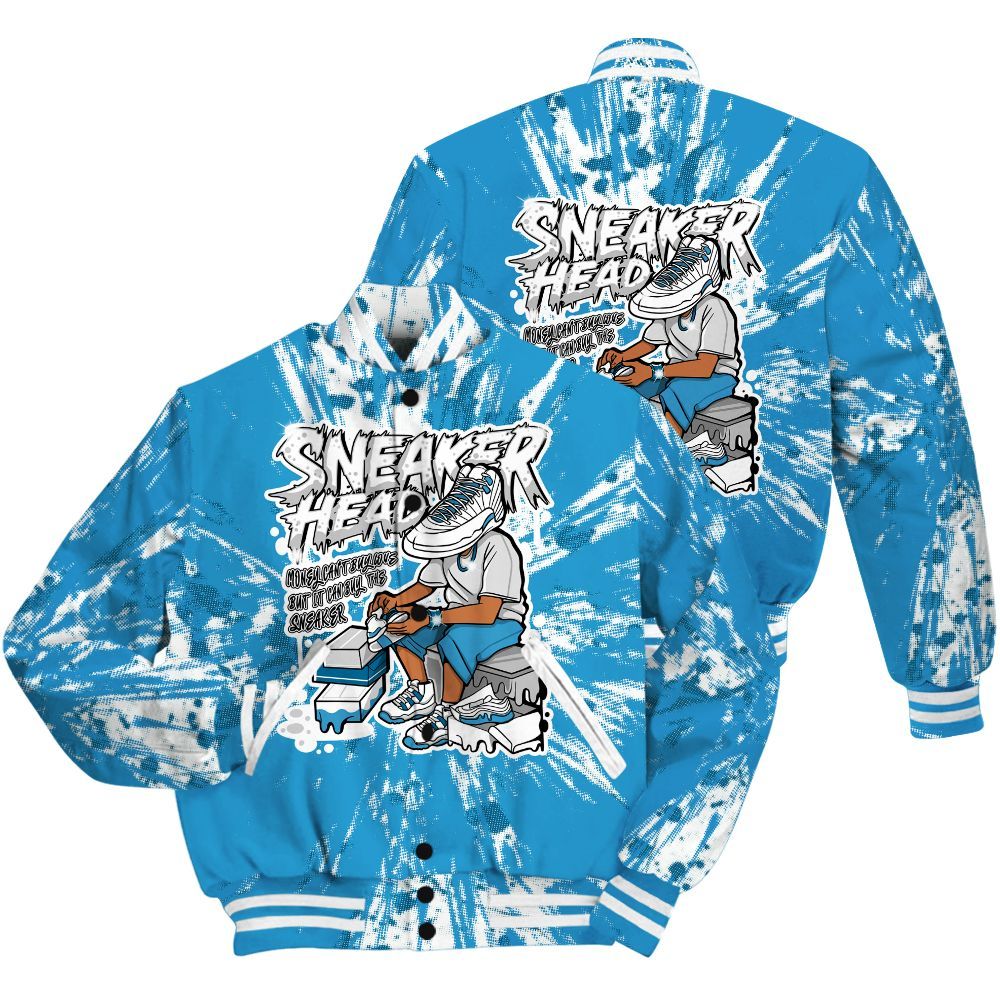 Varsity Jacket To Match Powder Blue 9s Shirt - Sneakers Headache Graphic Luxury All Over Print