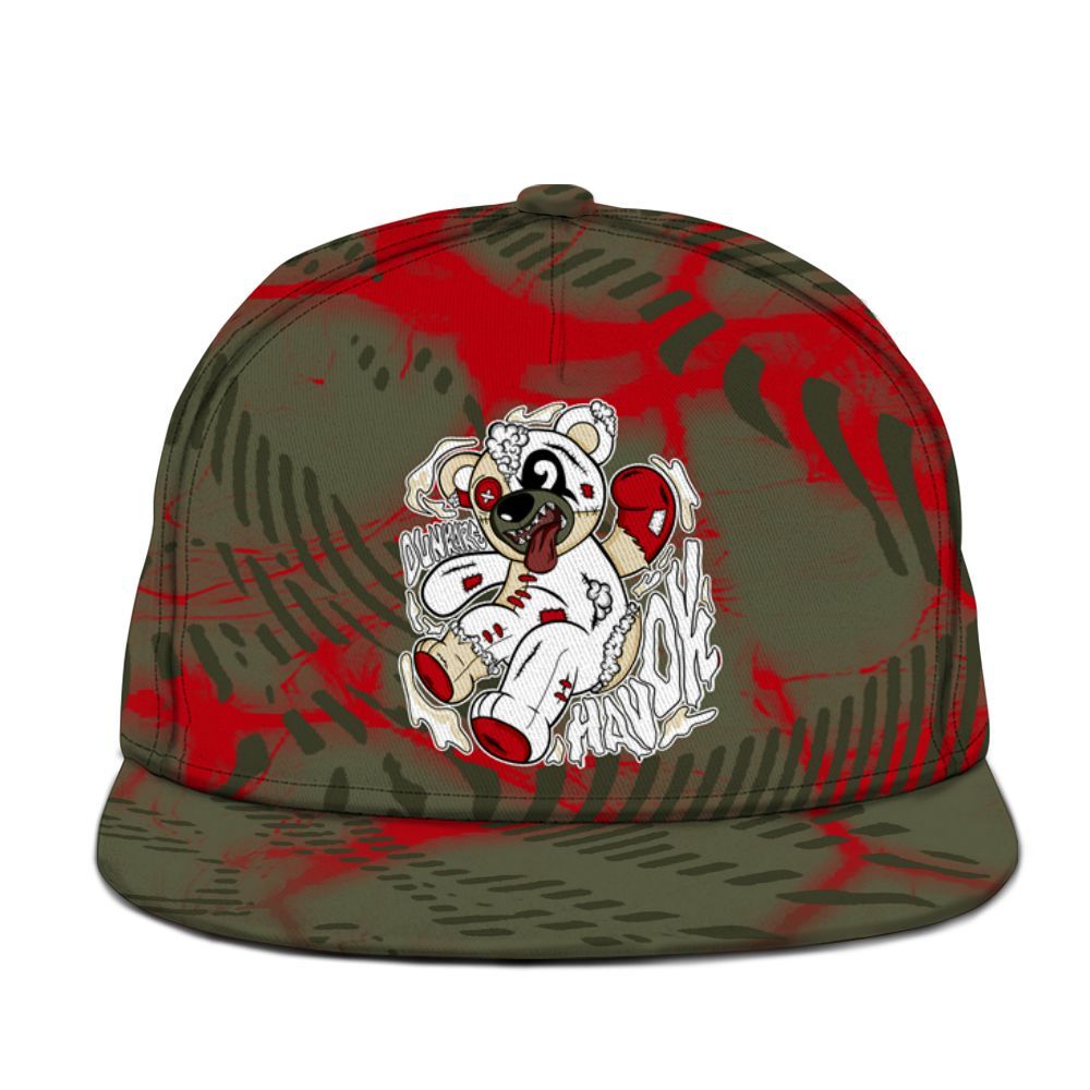Snapback To Match Travis Scott Low OG Medium Olive 1s - Havok Bear Graphic