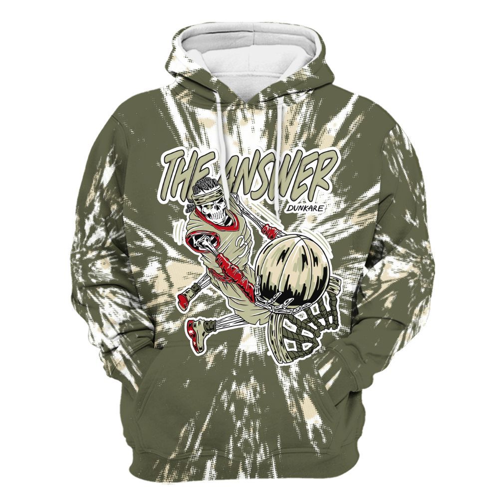 Hoodie To Match Low OG Medium Olive 1s - The Answer Skeleton Luxury All Over Print