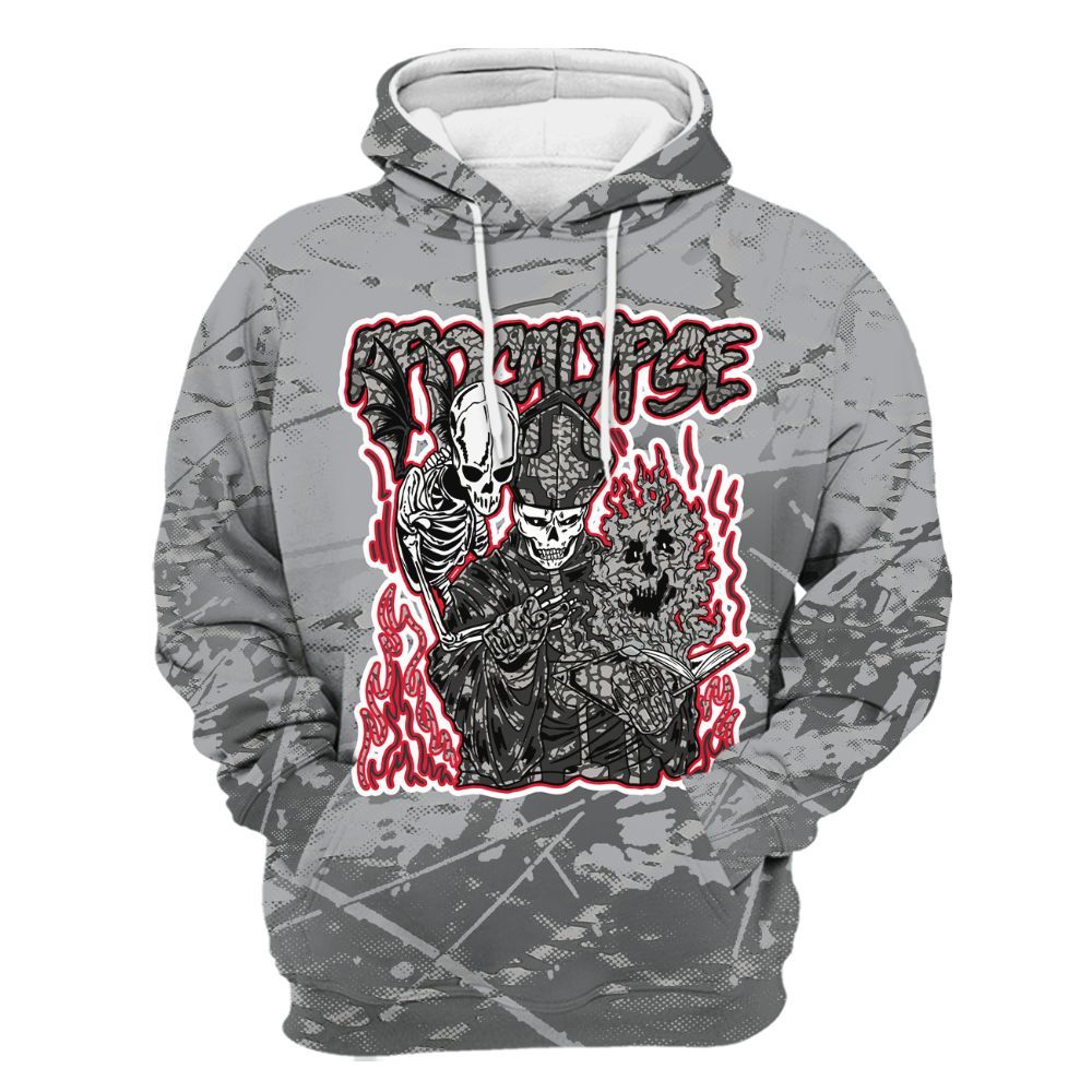 Hoodie To Match Black Cement 3s - Apocalypse Skeleton Profound All Over Print