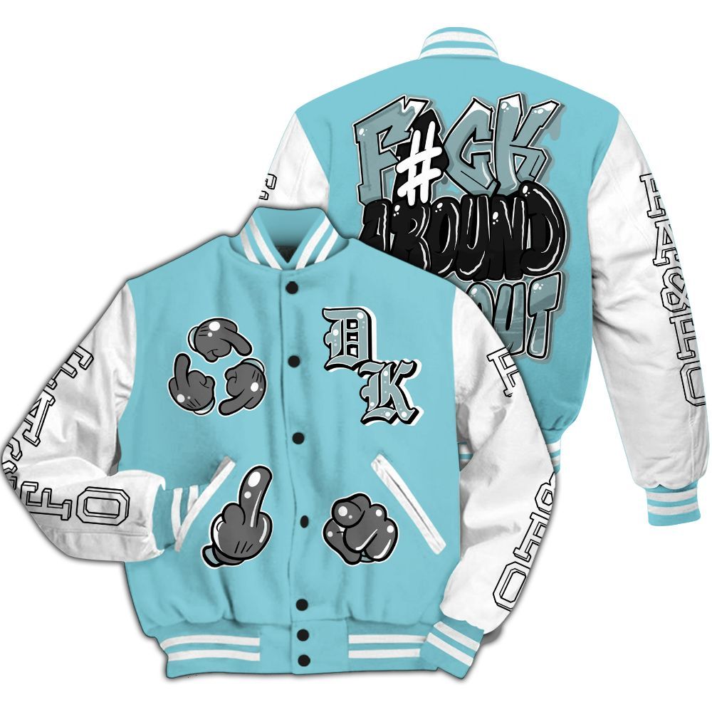Varsity Jacket To Match Low Legend Blue 11s - F Around Find Out Graphic All Over Print