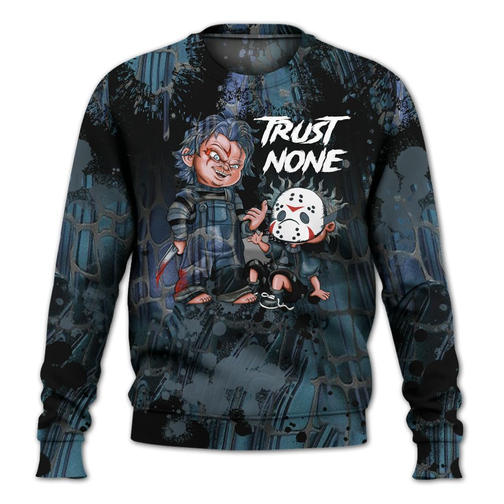 Sweatshirt To Match Air Foamposite Kazuya Mishima - Trust No One Scary All Over Print