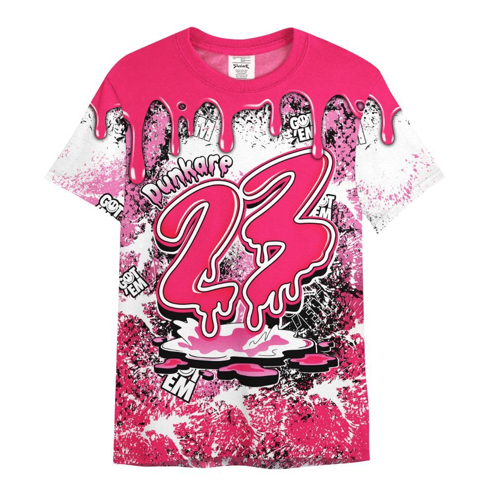 Shirt To Match Air VaporMax Plus Triple Pink - Dripping 23 Drip All Over Print