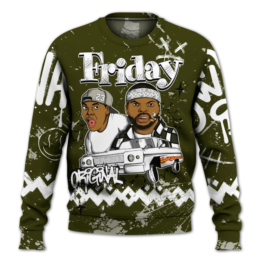 Sweatshirt To Match Dunk Low Pale Ivory Cargo Khaki - Friday Sneaker Crayon All Over Print