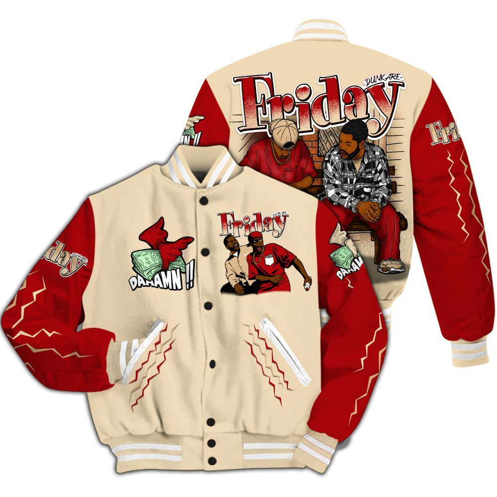 Varsity Jacket To Match Dunk Low Strawberry Waffle - Friday Movie 90s TV All Over Print