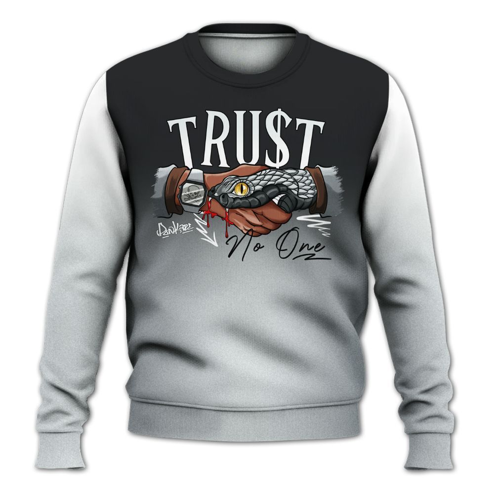 Sweatshirt To Match Cap And Gown 6s - Snake Trust No One Drip All Over Print