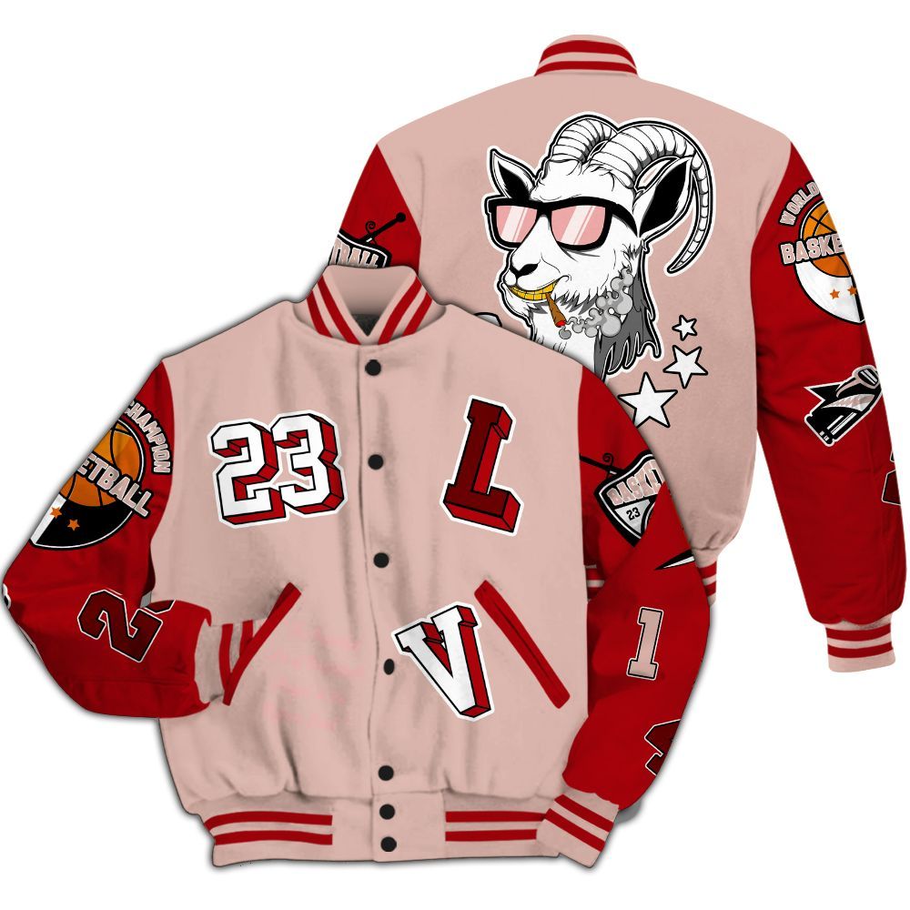 Varsity Jacket To Match Low Valentines Day 1s - The GOAT Got Em Retro Graphic All Over Print