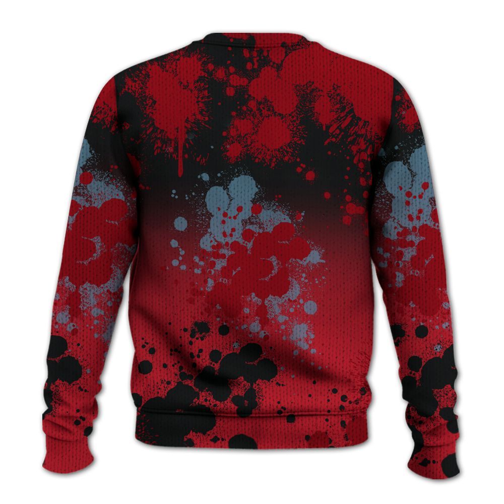 Knitted Sweater To Match Retro Raging Bull 5s - Trust No One Scary