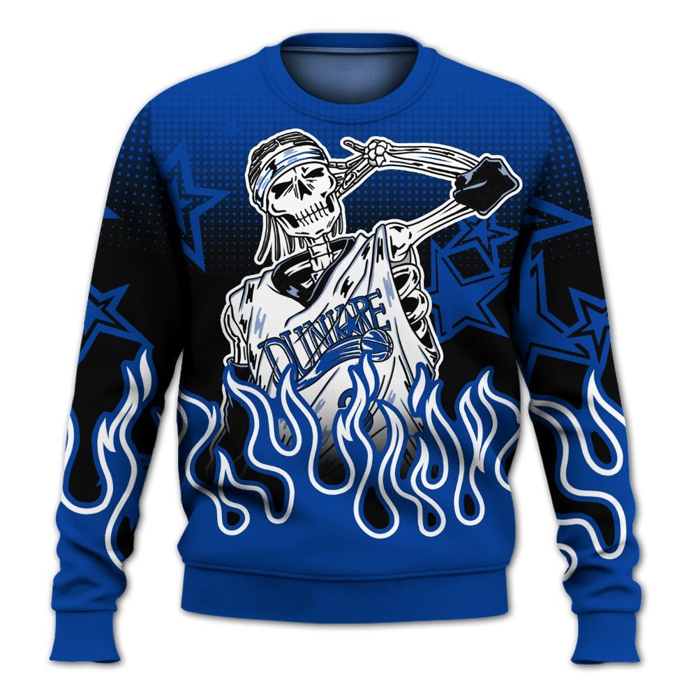 Sweatshirt To Match Hyper Royal 12s - Allen Answer Unique Fire Custom Name All Over Print