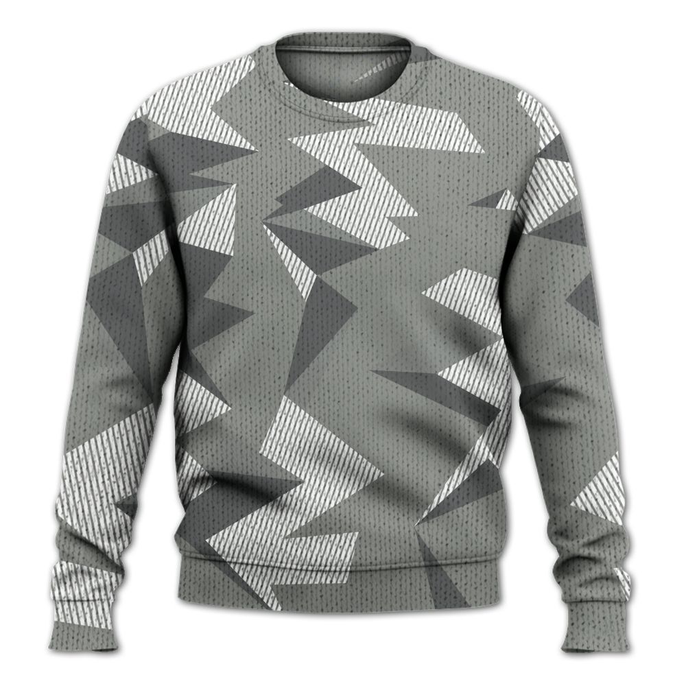 Knitted Sweater To Match Paris Olympics 4s - Geometric Camouflage Pattern
