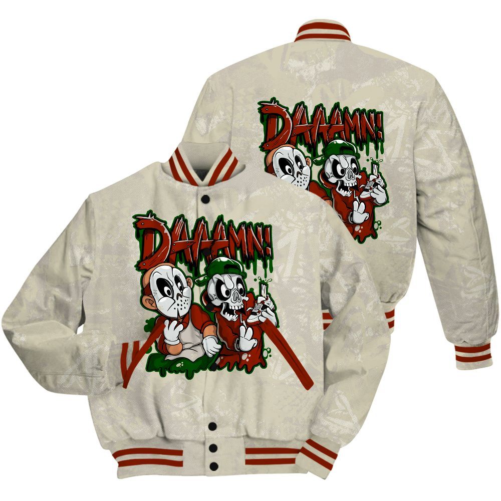 Varsity Jacket To Match El Grito 5s Shirt - Damn Shoe Graphic Heart Grunge All Over Print