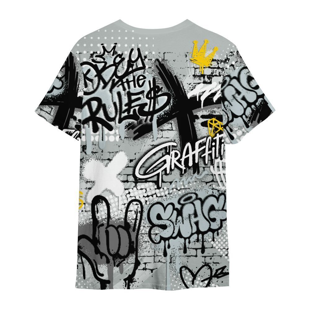 Shirt To Match Black Wolf Grey 12s - True It Real Graffiti Streetwear All Over Print