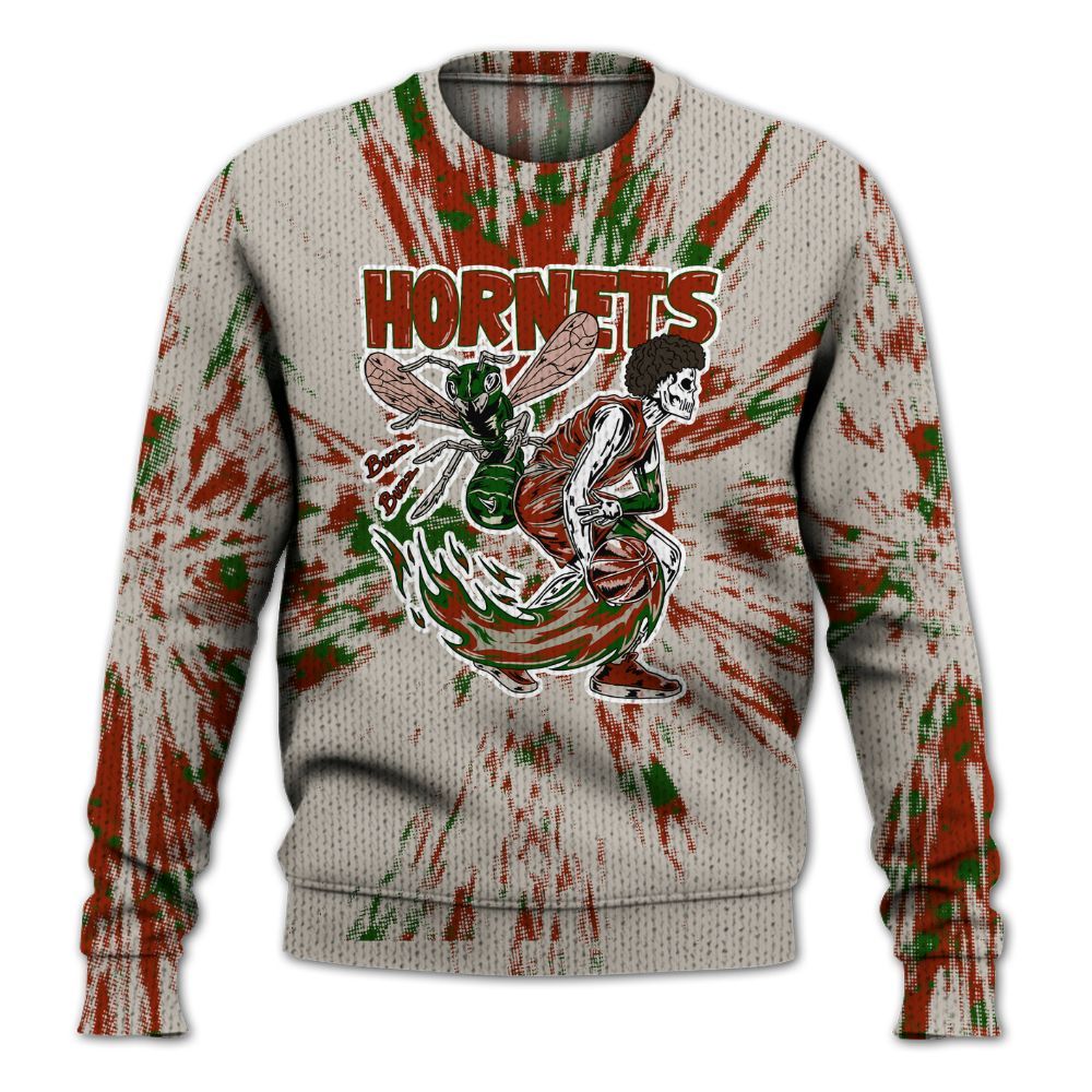 Knitted Sweater To Match El Grito 5s - Hornets Skeleton Luxury