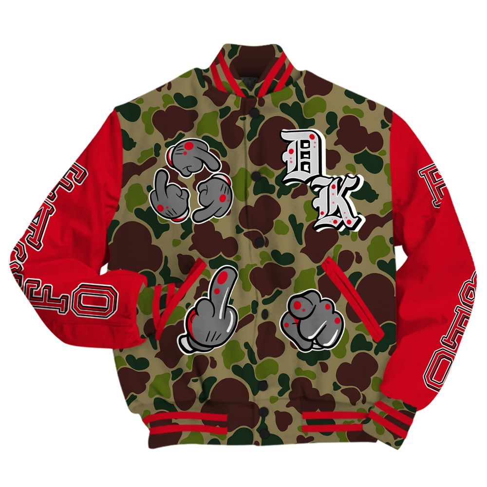 Varsity Jacket To Match Air Max 90 Duck Camo Red - F Around Find Out Graphic All Over Print
