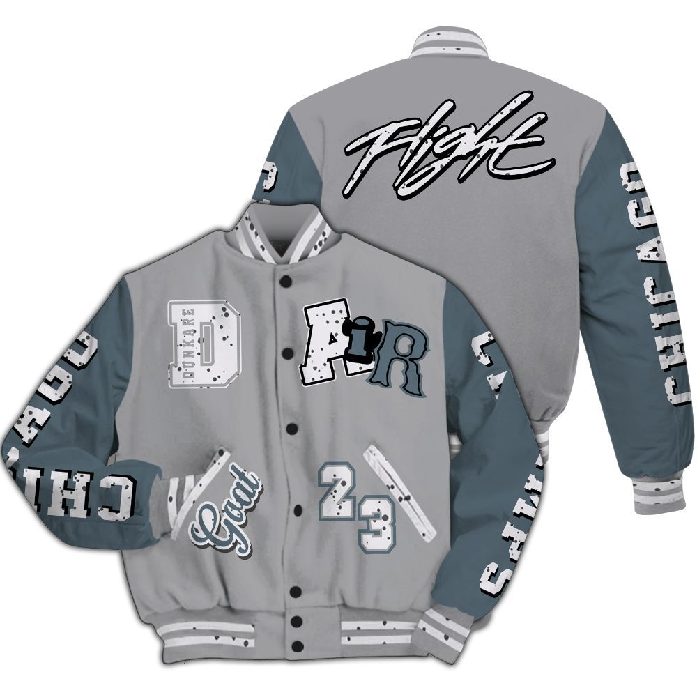 Varsity Jacket To Match Retro Light Graphite Wolf Grey 5s - AIR Number 23 GOAT All Over Print