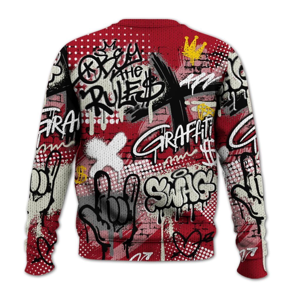 Knitted Sweater To Match 2025 High OG Cinnabar 1s - True It Real Graffiti Streetwear