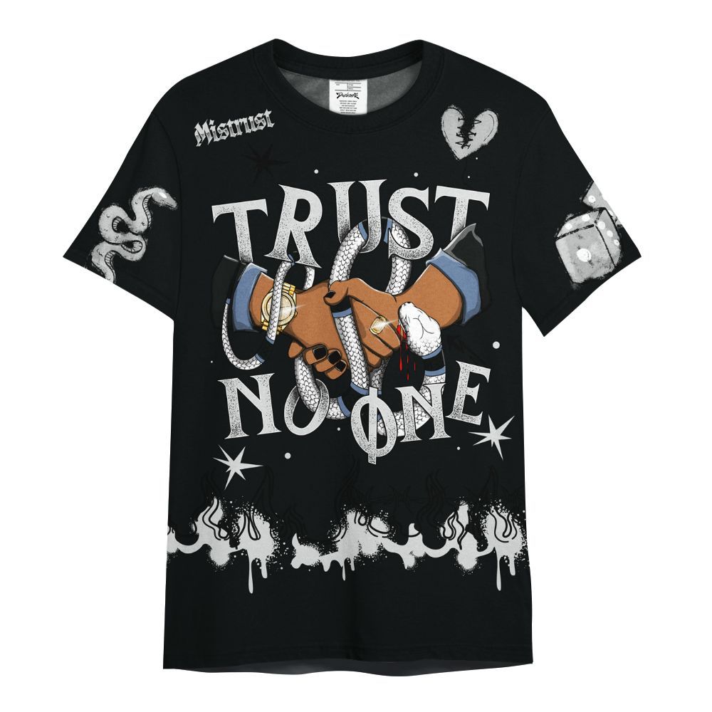 Shirt To Match Mid Space Jam 1s - Trust No One Snake-Bite Doodle Crayon All Over Print