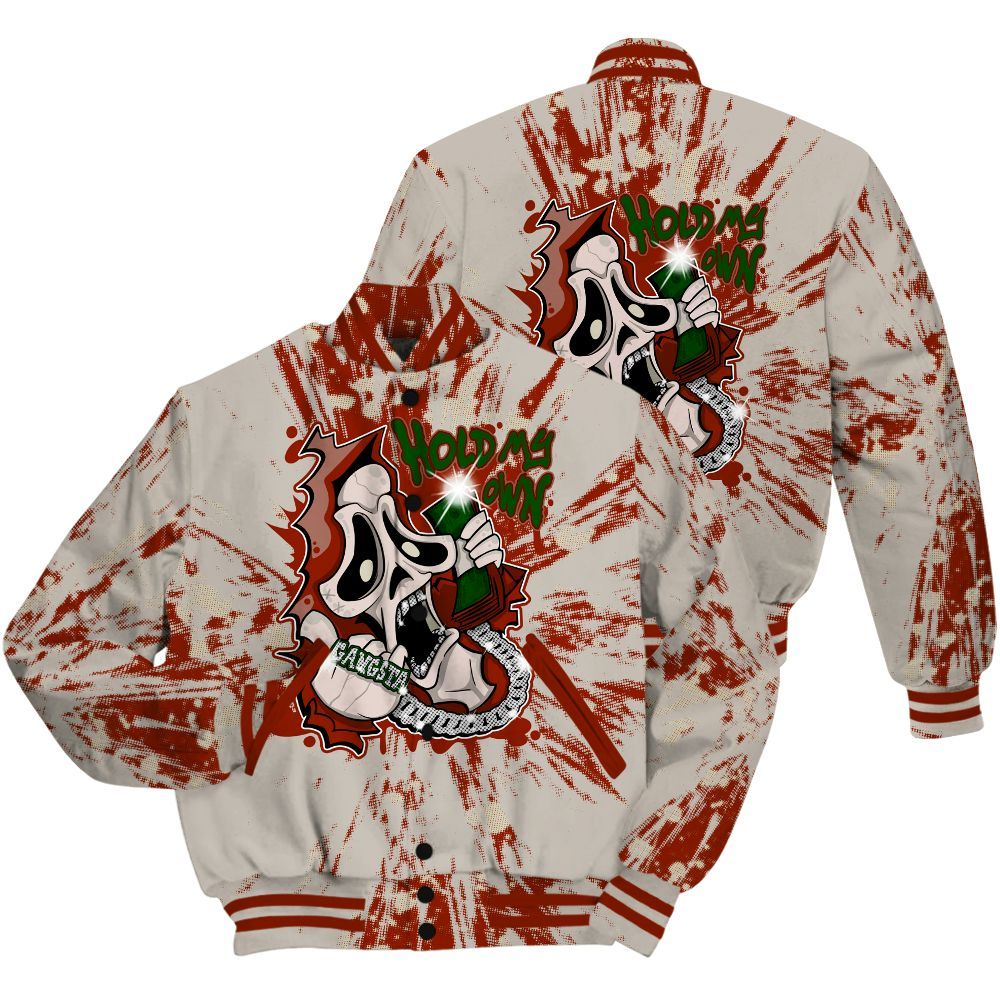 Varsity Jacket To Match El Grito 5s Shirt - Hold My Own Graphic Halloween All Over Print