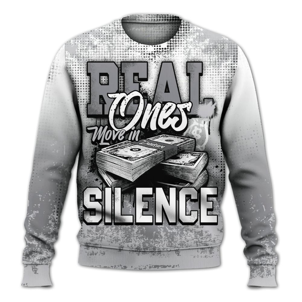 Sweatshirt To Match Retro Wolf Grey 5s - Move In Silence Money Street Retro All Over Print