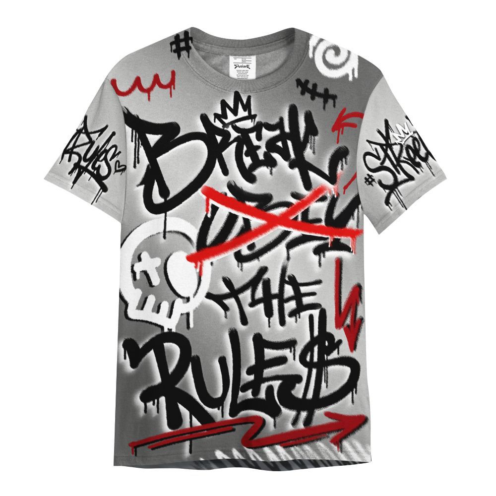 Shirt To Match Metallic Silver 14s - Break Rules Streetwear All Over Print