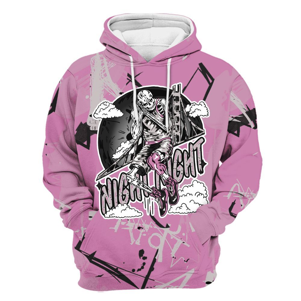 Hoodie To Match Neutral Grey Black White Orchid 4s - Seeya Skeleton Messyz All Over Print
