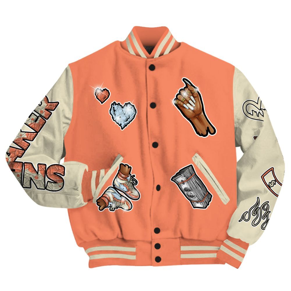 Varsity Jacket To Match DJ Khaled Crimson Bliss 5s - Sneakerz Girlz All Over Print